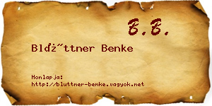 Blüttner Benke névjegykártya